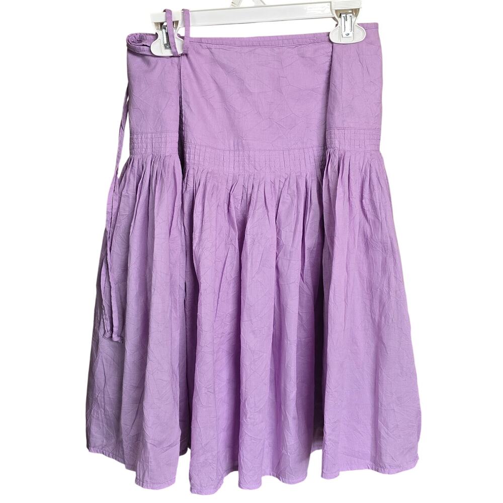 Vintage Calvin Klein High Waisted Front Crinkle Skirt Womens Size 8 Lavender